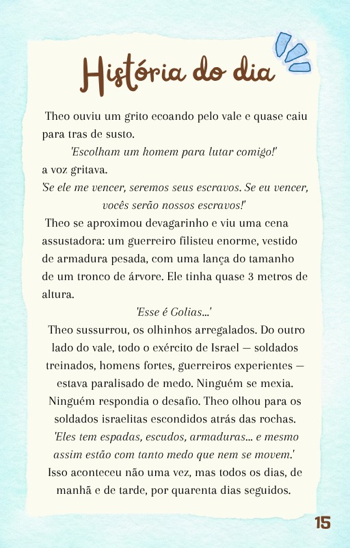 Página interna — Davi e Golias com o Theo