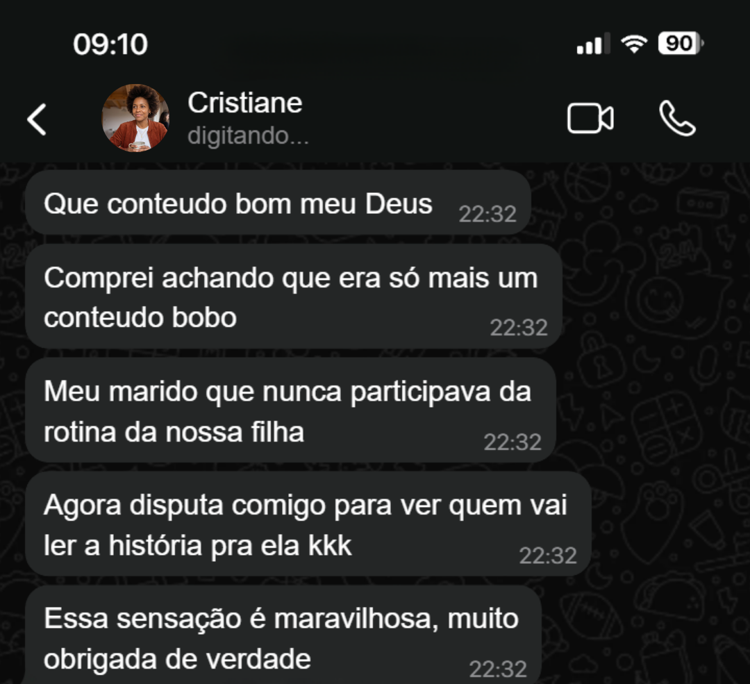 Print WhatsApp — pai diz que o jantar virou momento sobre Deus