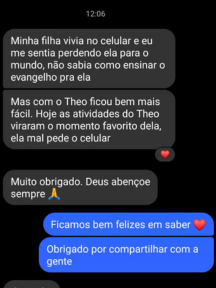 Print WhatsApp — depoimento de família